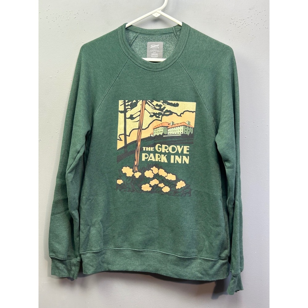 The Landmark Project Sweatshirt Womens Medium Green Grove Park Inn Raglan Omni